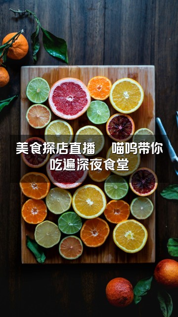 抖音喵呜助眠视频封面：美食探店直播🍜喵呜带你吃遍深夜食堂